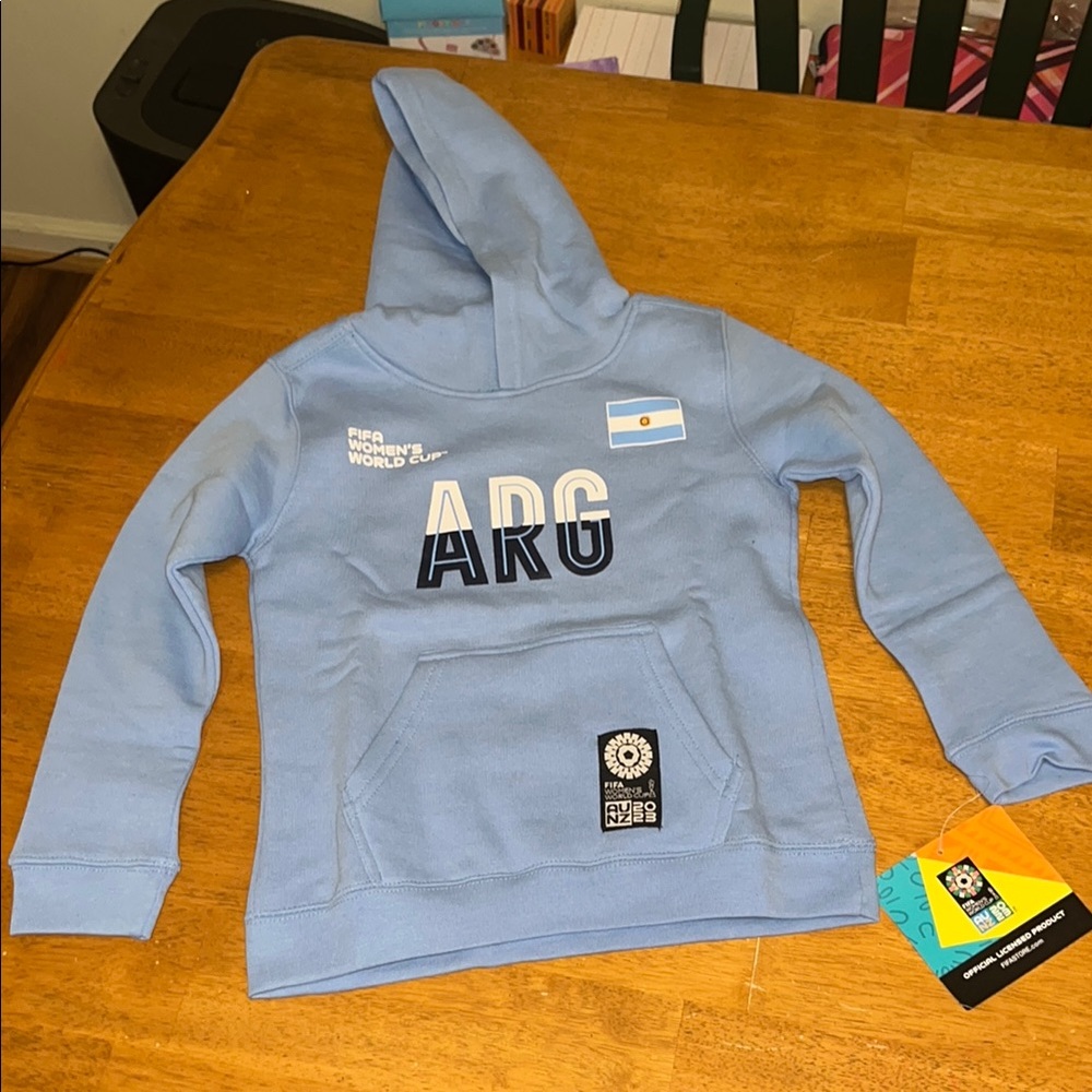 FIFA Women’s World Cup Argentina Blue Hoodie with Argentina Flag Youth Large 7